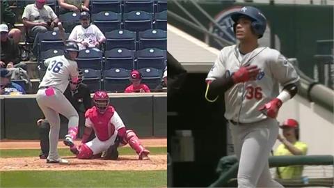 MiLB(影)／單場兩長打、OPS破1！道奇新星柯敬賢開轟「球直接擊中計分板」