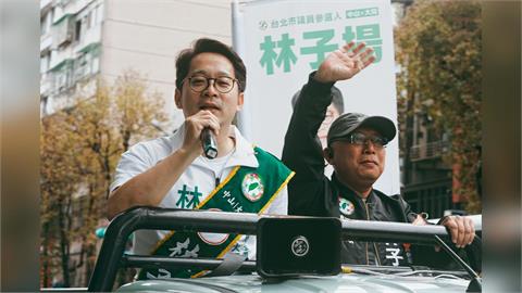 林子揚連假首度站上宣傳車　南中山車掃練習展現參選決心