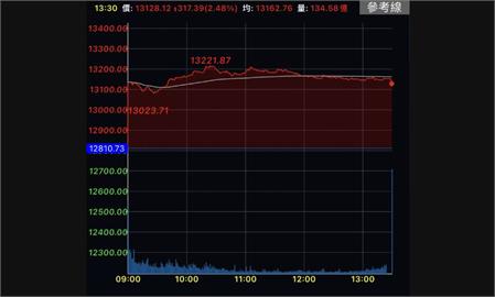 台股大漲317點站回13100點　週線仍挫跌574點