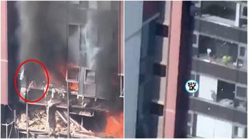 【驚悚片】中國深圳豪宅疑氣爆起火　受困女子高樓墜落