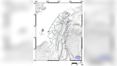 最新／22:26宜蘭近海發生芮氏規模4.3地震　最大震度4級