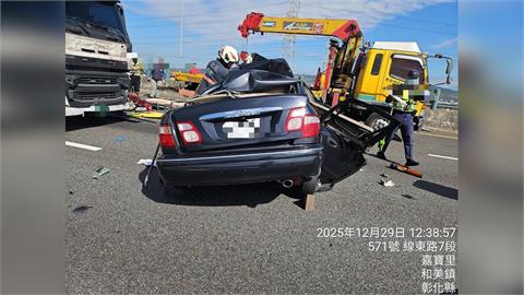 快新聞／國3彰化和美段死亡車禍！轎車遭聯結車壓扁　休假海巡署上士「頭顱破裂」亡