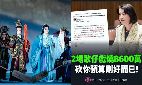 不爽歌仔戲燒8千萬…王鴻薇竟嗆「砍你預算剛好」！網氣炸：看不起傳統文化