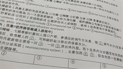 高科大段考試卷出現「簡體字」　　校方：老師出題不察