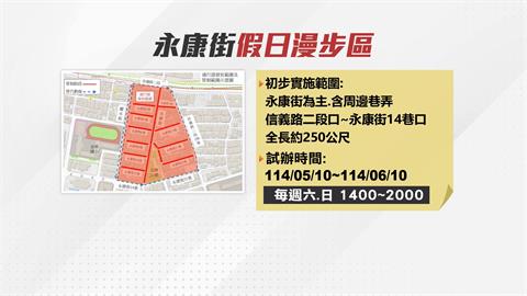 台北永康街「假日徒步區」試辦首週　雨天仍湧逛街人潮