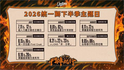 中職／統一獅下半季公布六大主題日！首檔超人力霸王聯名主題日全面引爆