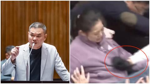 藍委丁學忠「爬桌襲吳思瑤」畫面曝！網見「肉搏一瞬」嚇壞：這能摸？