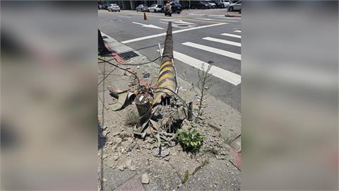 快新聞／北市南港車禍！大貨車猛撞電線桿　倒下畫面驚悚曝光