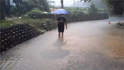 名間松柏嶺商圈一度降雨致淹水　晚間水退