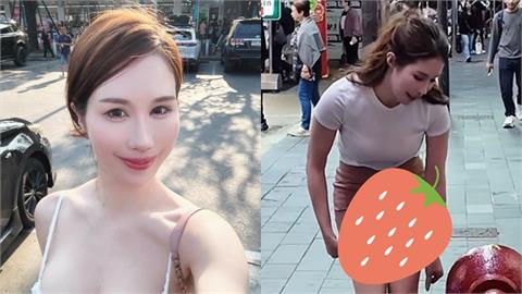 台辣模香港街頭「脫小丁、胸貼」無罩亂晃！上身兩片黑「狂抖7秒片」港網全看傻