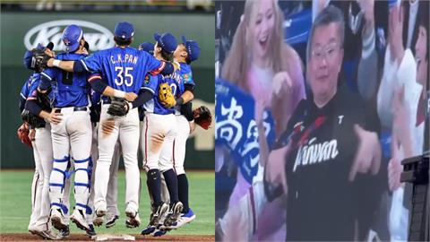 12強賽／攝影師懂拍！蔡其昌登東蛋螢幕…手比「TT」霸氣宣揚TAIWAN
