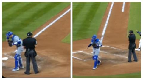MLB(影)／道奇捕手荒沒人換太操？ 道奇29歲捕手疑似「累蹲到吐」緊急換人