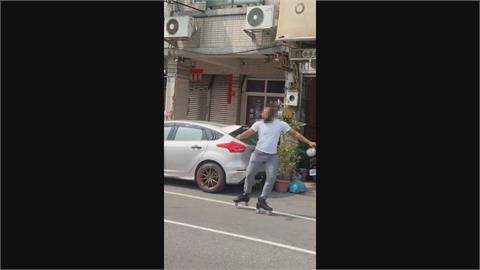 外籍男斑馬線上溜直排輪跳舞　警：違交通條例可開罰