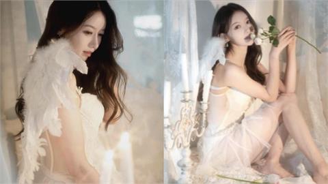啦啦隊/魔鬼身材天使臉孔!李雅英「雪白蕾絲鏤空透視馬甲」上身曲線都給看
