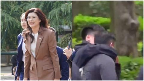 鄭麗文拜謁中山陵!男子衝出喊「這句」遭黑衣群勒頸帶走 她當場目睹「尷尬反應」被拍