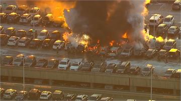 紐華克機場停車場火警 17輛車燒成廢鐵