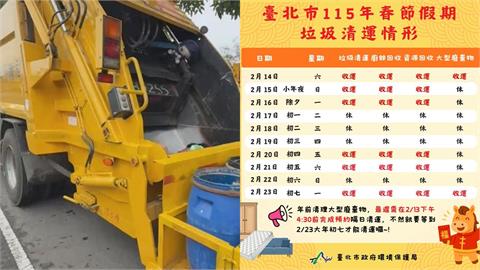 2026春節垃圾清運懶人包！1表看懂何時倒垃圾、預約清運只到「這天」