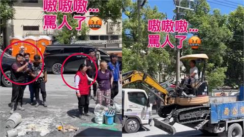 影／徐榛蔚「狂拍勘災照」疑擋路！遭超勇「怪手大哥」當面嗆：不要作秀啦