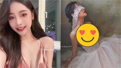 泰國混血實況主連發3張「純白婚紗照」！粉絲一看全暴動：非妳不娶！