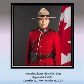 加拿大台裔女警執勤中遭刺死　各界哀悼致意