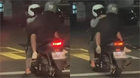 妹子當自己是嬰兒「反向緊抱」騎士！誇張畫面惹怒網友：人不做想當猴