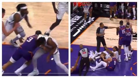 NBA(影)／「惡棍」狄龍攻擊對手重要部位！太陽、籃網釀衝突大場面插5T滅火