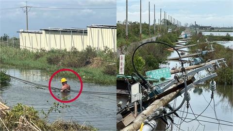 泡水搶修7天沒回家！台電員工妻見背影照淚曝近況：盼他早點回家休息