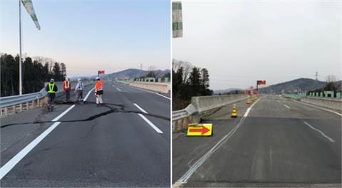 日本公路地震大裂縫！8小時神速搶修完畢　台灣網友看了好羨慕