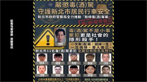 毒駕頻傳! 新北警公布11名累犯姓名+照片