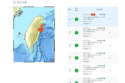 快新聞／花蓮近海規模4.8地震　最大震度3級