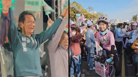 最後衝刺！民進黨初選民調起跑　林俊憲、陳亭妃掃街固票