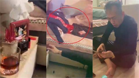 床頭擺香爐＋遺照...安哥悼亡妻驚見「一具女裝躺床上」超毛畫面瘋傳！