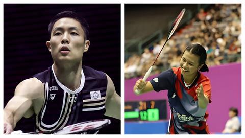 羽球(影)／台灣男單一哥周天成、一姊邱品蒨直落二順利過關！雙雙挺進16強