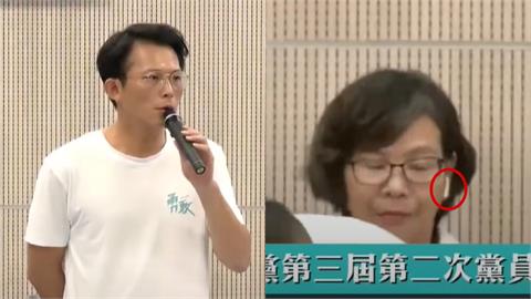 黃國昌講話沒在聽？蔡壁如遭抓包「全程戴耳機+低頭」…她辯：可以一心好幾用