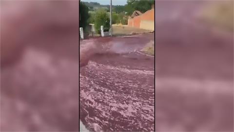 釀酒廠內2座儲酒槽破裂　葡萄牙小鎮慘被紅酒河淹沒
