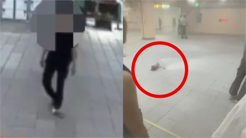 練舞驚魂記！板橋捷運怪男「拿滅火器亂噴、叫囂」　4學生妹遭殃畫面曝光