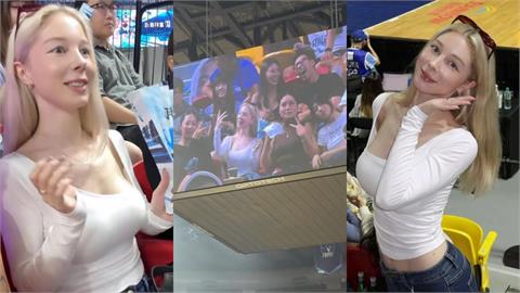 PLG(影)／導播狂拍金髮正妹神到了！英國女孩菲比「中文超溜」　首進場就愛上籃球