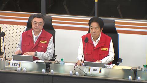 丹娜絲颱風來襲 卓揆與地方政府視訊 賴總統親赴應變中心