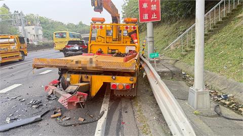 國道3號車禍！32歲駕駛追撞　拖吊車也遭殃