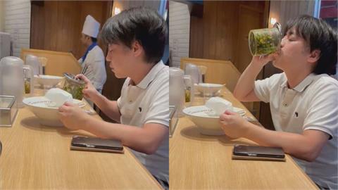 韭菜罐拿起來就喝！日本拉麵店又見迷惑行徑　店員不敢擋：怕被投訴