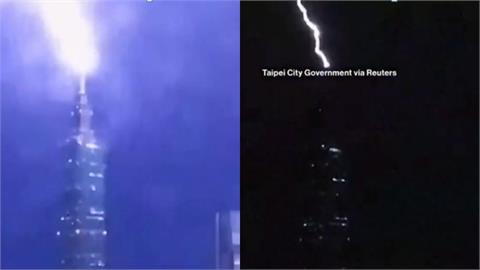雷神報到！「驚蟄」春雷直灌台北101樓頂　夜空閃光震撼​畫面登外媒