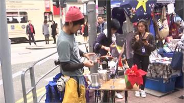 「為香港人泡一杯咖啡」日本單車旅行家到灣仔街頭替港人打氣