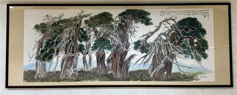 陳威明院長圓夢　北榮藝廊開幕 韓錦田鉅作《古柏園》鎮館