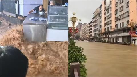 暴雨炸中國西安！夜市慘成「黃湯漂漂河」災情畫面瘋傳小粉紅崩潰：今年到底怎麼了？