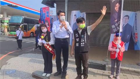 謝龍介替民眾黨市議員參選人江國銘站台 「藍白合」起手式？