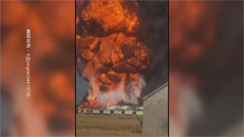江蘇潤滑油工廠爆炸　深圳貨車起火場面驚險