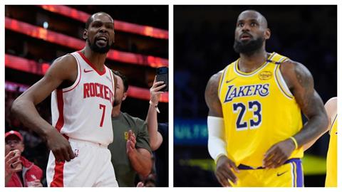 NBA(影)／41歲「詹皇」VS「死神」杜蘭特！湖人火箭季後賽首輪將正面碰頭