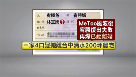切割？妻子慈惠團購事業遭抵制　宥勝驚傳已離婚