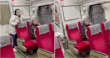 太扯！老翁台鐵車廂內「公然抽菸」　女乘客勸阻遭反嗆：你叫啊