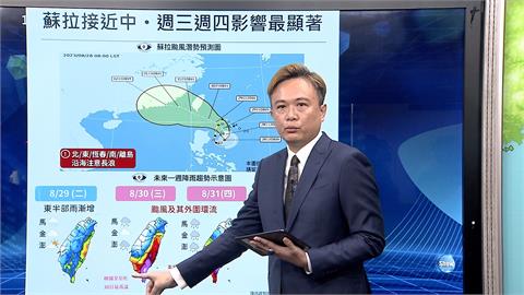 中颱「蘇拉」最快今晚發布海警　颱風「海葵」形成恐產生藤原效應